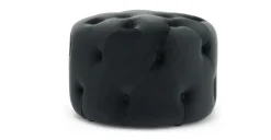 Puf Redondo Pequeño Hampton – Gris Medianoche
