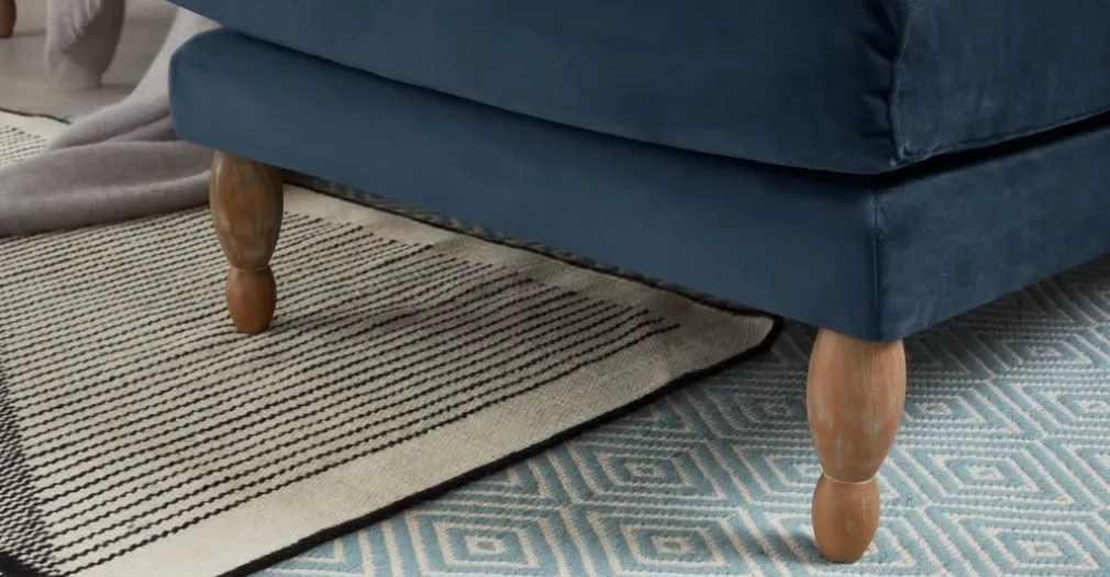 Seccional con Chaise Longue a la Derecha Ariana – Azul Zafiro