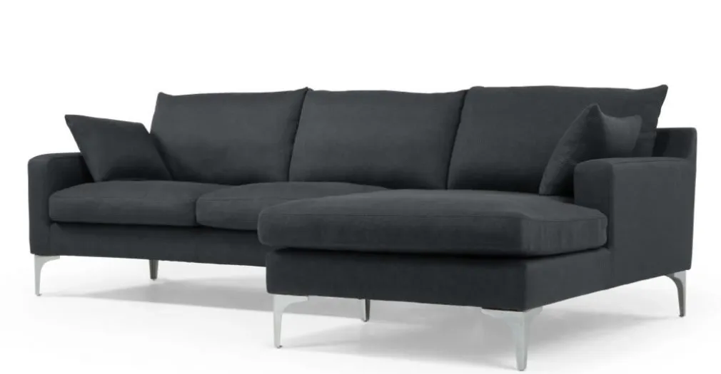 Seccional con Chaise Longue a la Derecha Mendini – Gris Antracita
