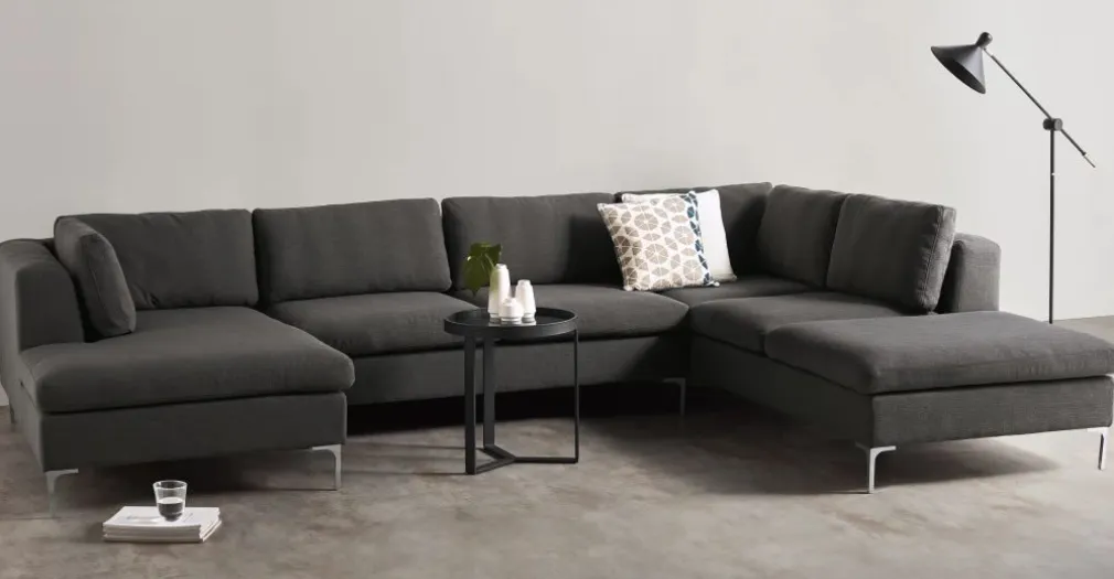 Seccional con Chaise Longue a la Derecha Monterosso – Gris Marengo