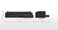 Seccional con Chaise Longue a la Derecha Monterosso – Gris Marengo
