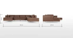 Seccional con Chaise Longue a la Derecha Monterosso – Marrón