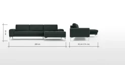Seccional con Chaise Longue a la Derecha Vittorio – Gris Antracita