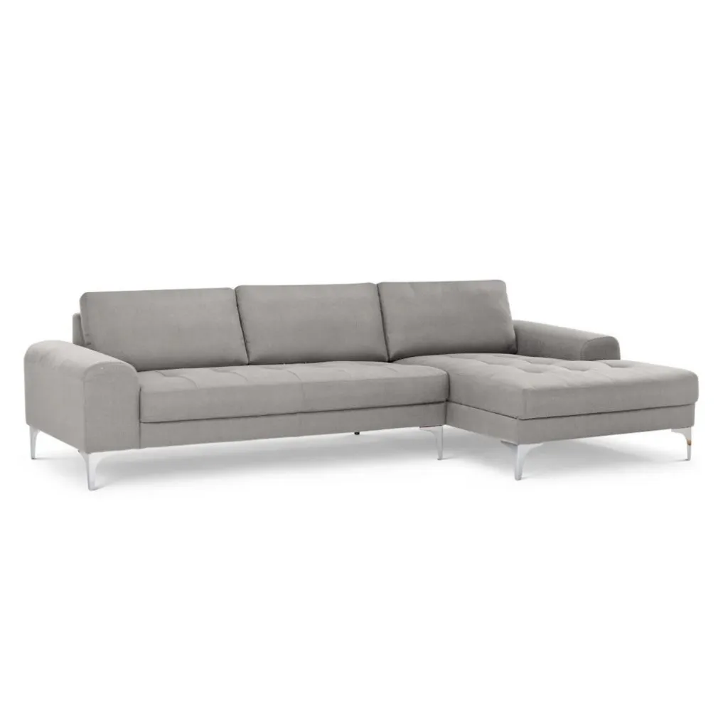 Seccional con Chaise Longue a la Derecha Vittorio – Gris Perla