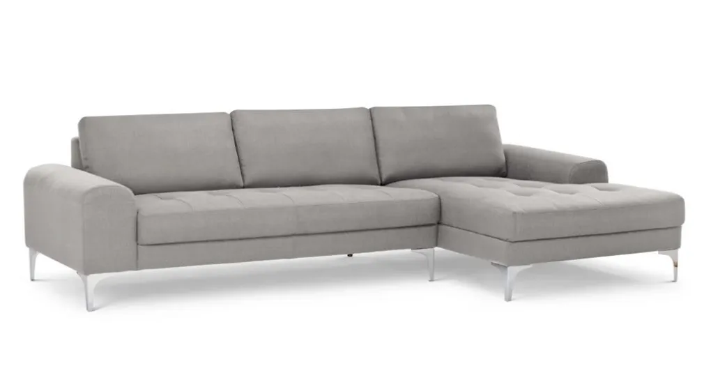 Seccional con Chaise Longue a la Derecha Vittorio – Gris Perla