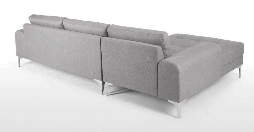 Seccional con Chaise Longue a la Derecha Vittorio – Gris Perla