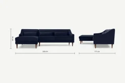 Seccional con Chaise Longue a la Izquierda Herton – Azul Tinta