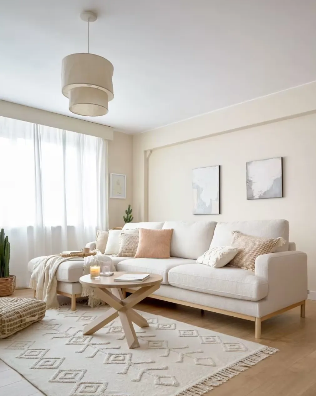 Seccional con Chaise Longue a la Izquierda Mihaela – Blanco