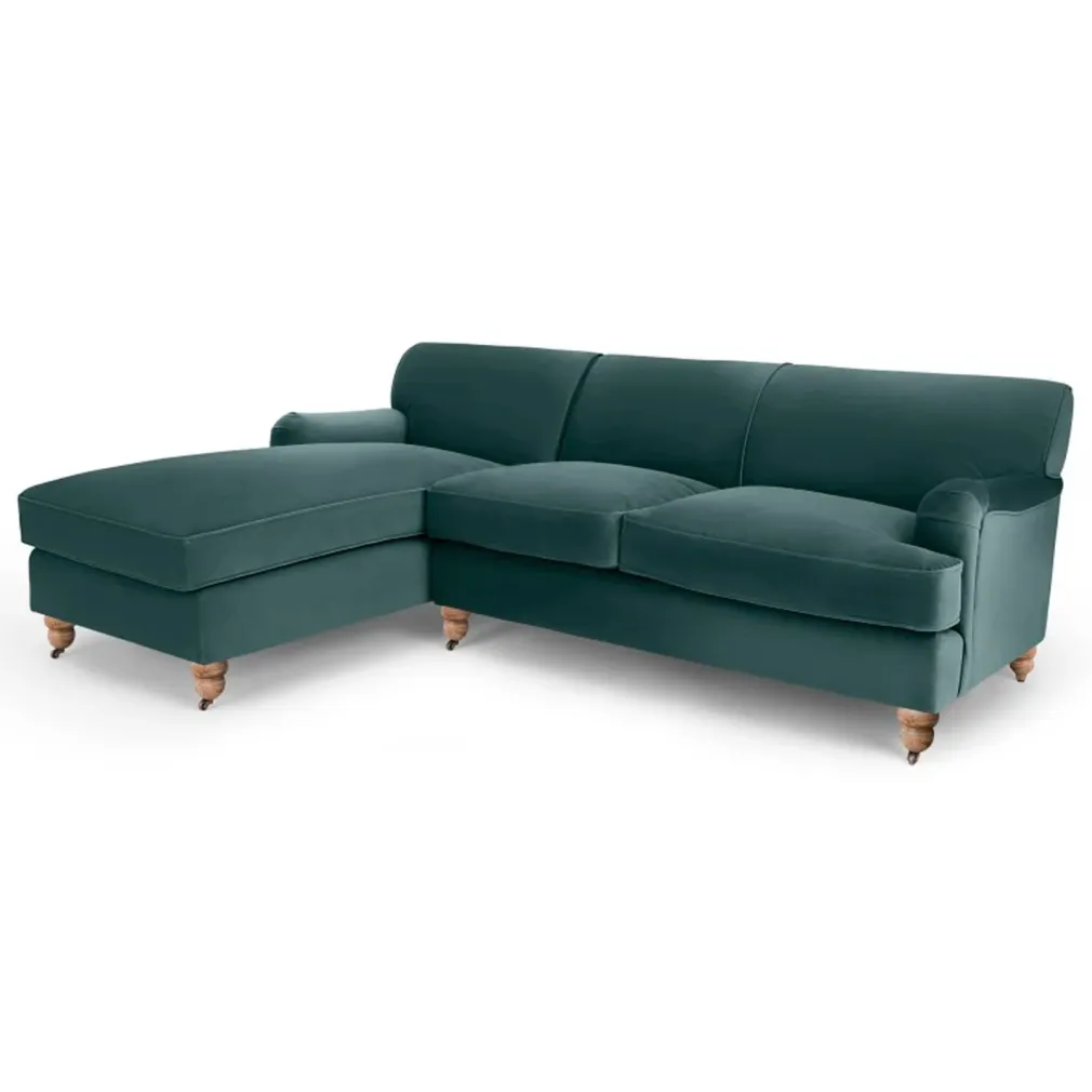 Seccional con Chaise Longue a la Izquierda Orson – Rosa Vintage