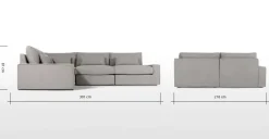 Seccional con Chaise Longue a la Izquierda Trent – Gris Lavado