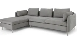 Seccional con Chaise Longue a la Izquierda Vento – Gris a Rayas
