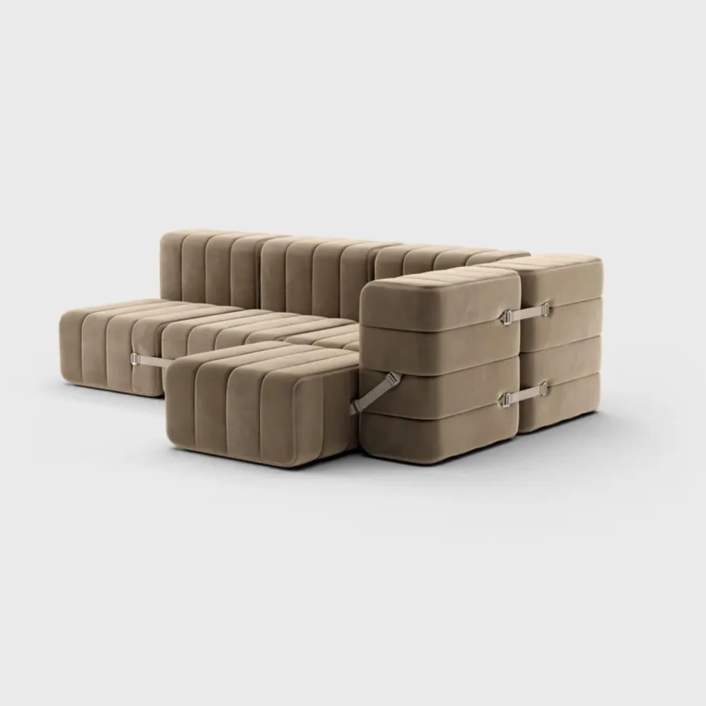 Seccional 2 Cuerpos con Chaise Longue a la Derecha Curt