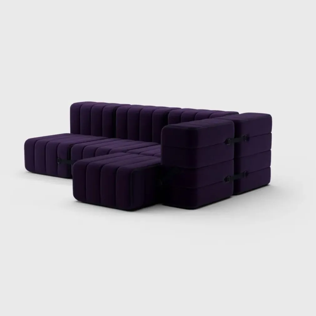 Seccional 2 Cuerpos con Chaise Longue a la Derecha Curt