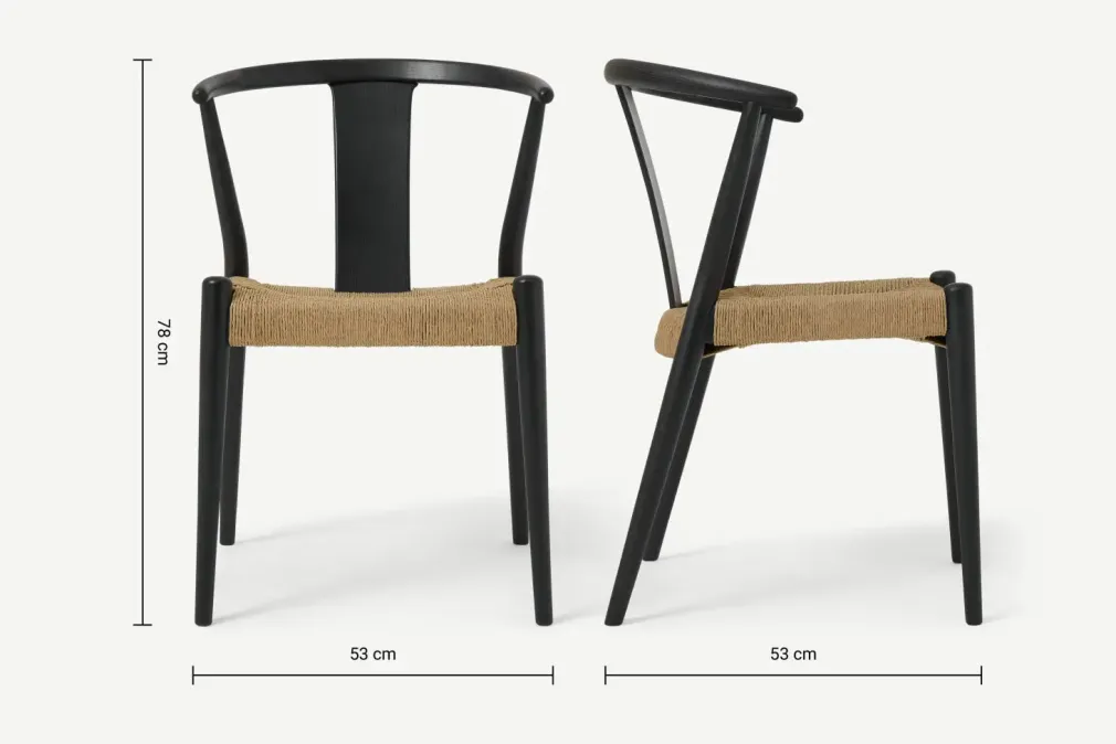 Silla de Comedor Abbon – Efecto Charcoal Black