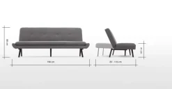 Sofá Cama Click Clack Edwin – Gris Marga