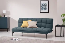 Sofá Cama Hallie, Azul Egeo Con Patas Negras