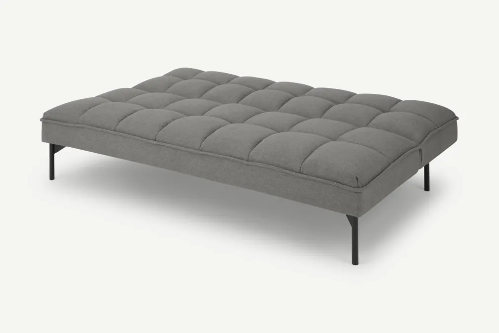 Sofá Cama Hallie, Gris Manhattan Con Patas Negras