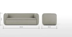 Sofá de 3 Cuerpos Berko – Gris Manhattan
