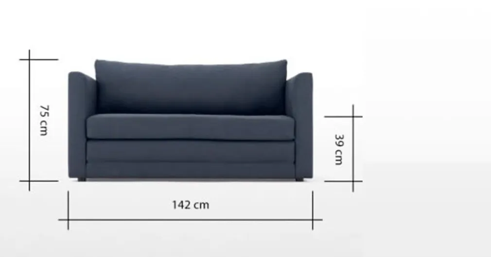 Sofá de 2 Cuerpos Eli – Azul Cuarzo