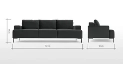 Sofá de 3 Cuerpos Frederik – Gris Antracita