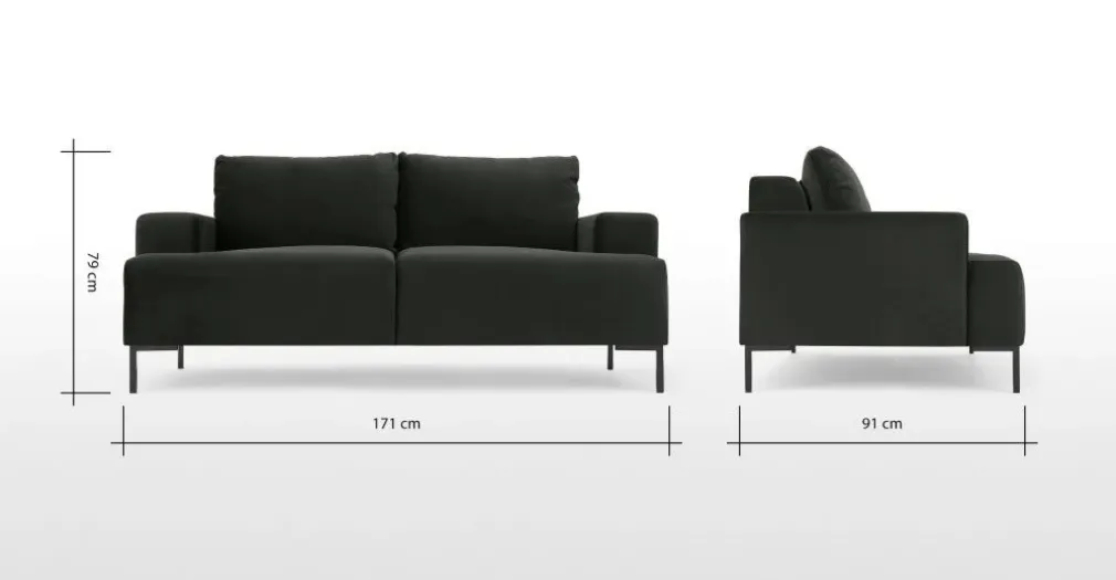 Sofá de 2 Cuerpos Frederik – Gris Antracita