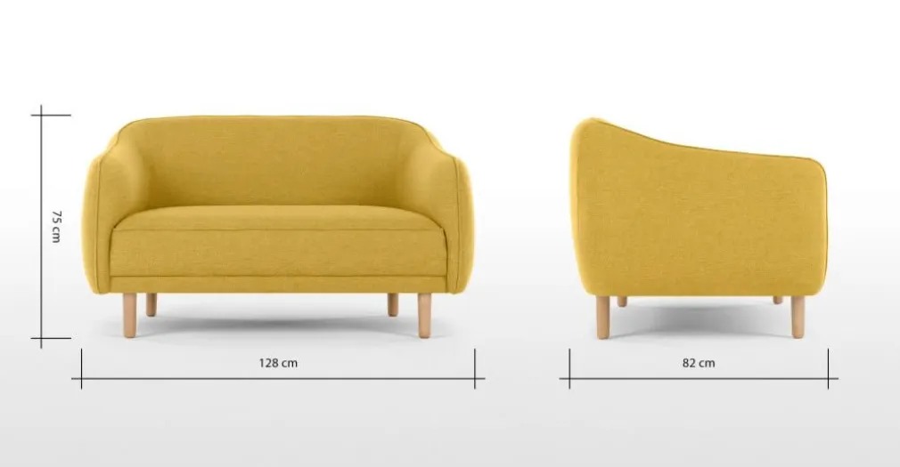 Sofá de 2 Cuerpos Haring – Amarillo Mostaza