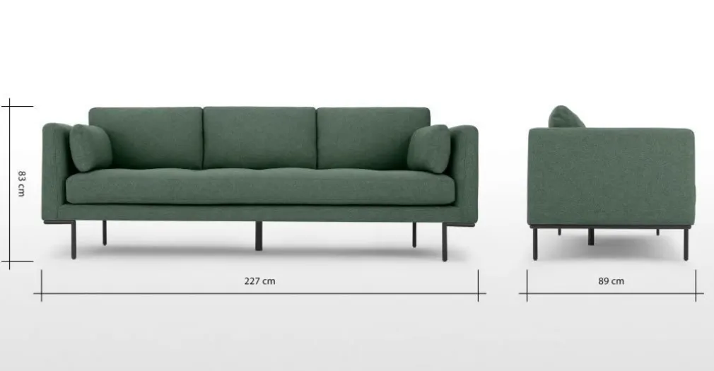 Sofá de 3 Cuerpos Harlow – Verde