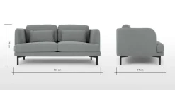 Sofá de 2 Cuerpos Herman – Algodón Gris