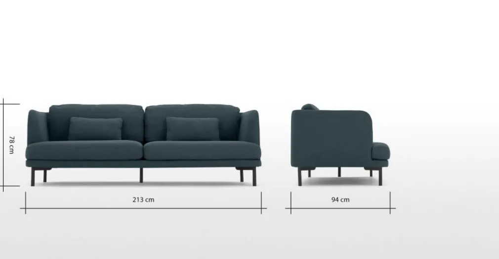 Sofá de 3 Cuerpos Herman – Azul Egeo