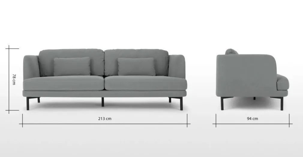 Sofá de 3 Cuerpos Herman – Gris