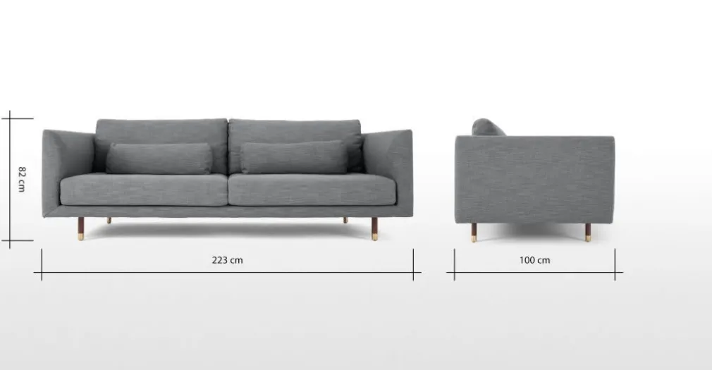 Sofá de 3 Cuerpos Jules – Gris Jaspeado