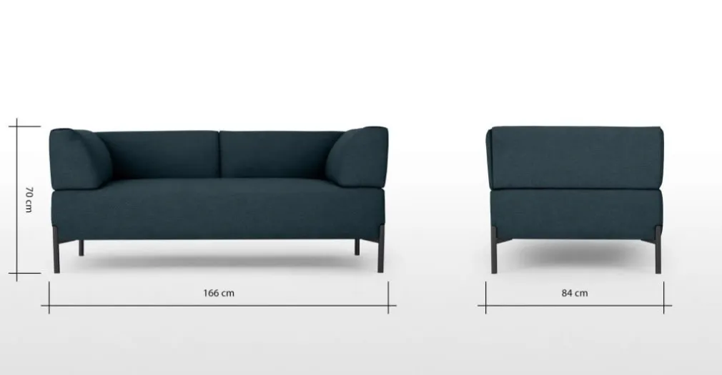 Sofá de 2 Cuerpos Kiva – Azul Egeo