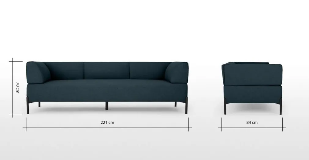 Sofá de 3 Cuerpos Kiva – Azul Egeo