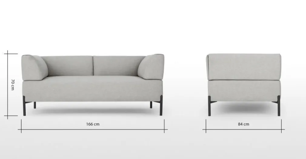 Sofá de 2 Cuerpos Kiva – Gris Granizo