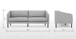 Sofá de 3 Cuerpos Merrick – Gris