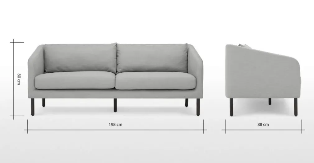 Sofá de 3 Cuerpos Merrick – Gris