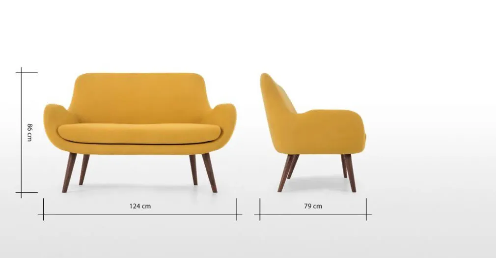 Sofá de 2 Cuerpos Moby – Amarillo Canario