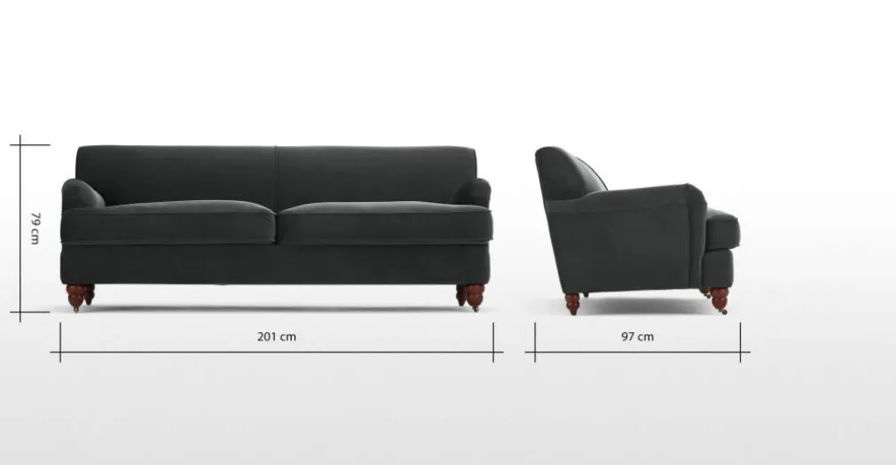 Sofá de 3 Cuerpos Orson – Gris Medianoche