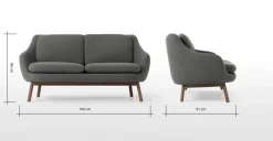 Sofá de 2 Cuerpos Oslo – Gris Marga