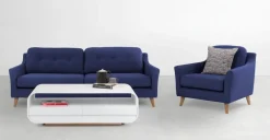 Sofá de 3 Cuerpos Rufus – Azul Cobalto Oscuro