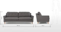 Sofá de 3 Cuerpos Rufus – Gris Rinoceronte