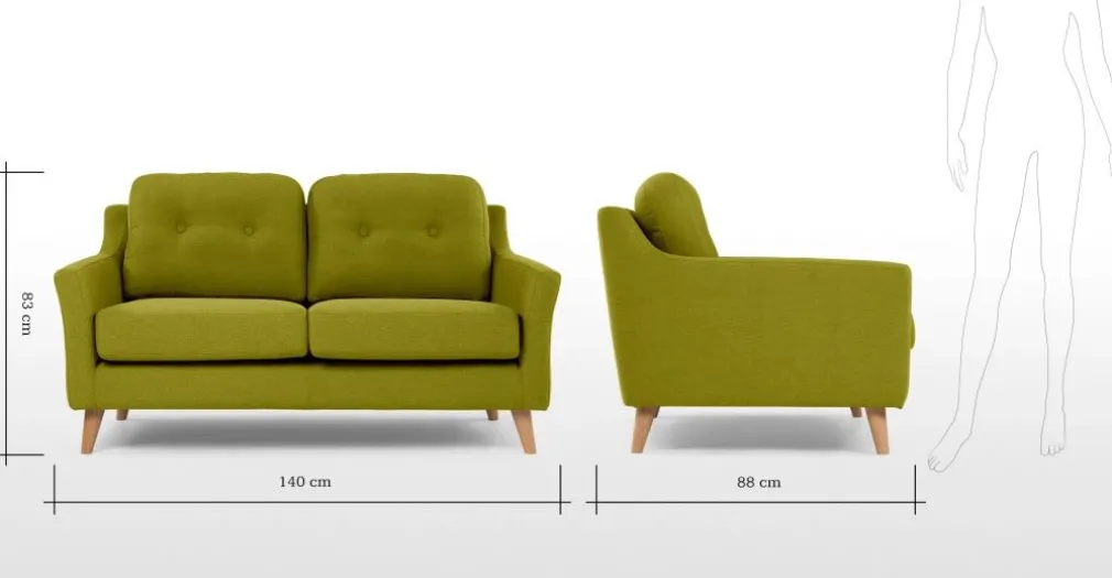 Sofá de 2 Cuerpos Rufus – Verde Hoja