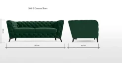 Sofá de 2 Cuerpos Sloan – Verde Pino