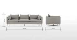 Sofá de 3 Cuerpos Vento – Gris Manhattan