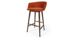 Taburete alto Lule – Terciopelo naranja llama