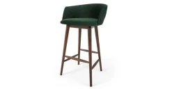 Taburete alto Lule – Terciopelo verde pino