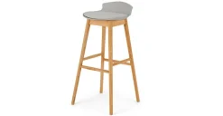 Taburete alto Thelma – Roble y gris