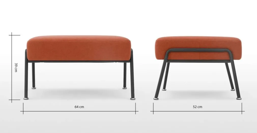 Taburete Knox – Naranja retro
