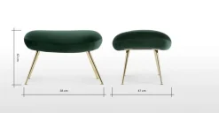 Taburete Moby – Terciopelo verde pino