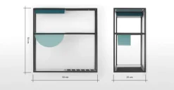 Unidad de almacenamiento para comedor Poppy – Metal y cristal